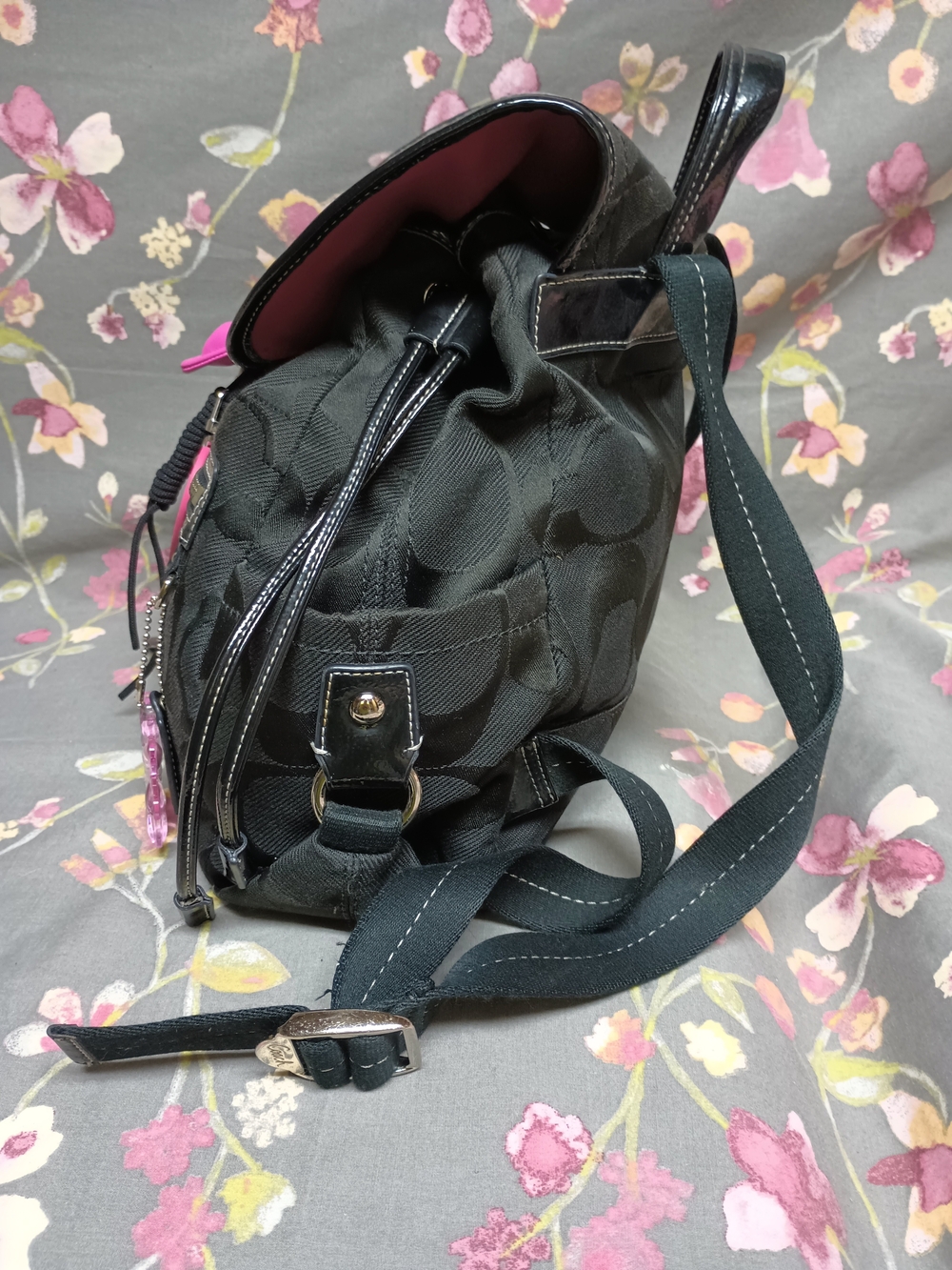 π COACH KYRA DAISY SIGNATURE NYLON BACKPACK ONLY π - Picture 8 of 9